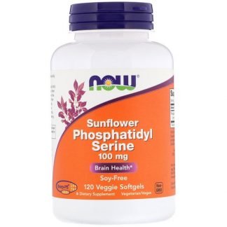 Now Foods, ヒマワリホスファチジルセリン、100 mg、植物性ソフトジェル120粒