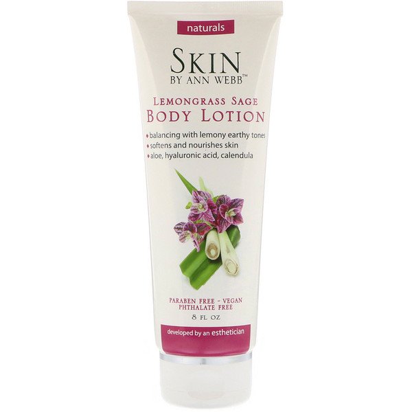 Skin By Ann Webb, ボディーローション、レモングラスセージ、8液量オンス