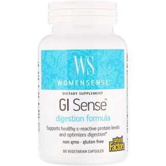 Natural Factors, WomenSense、GIセンス、消化フォーミュラ、90ベジタリアンカプセル