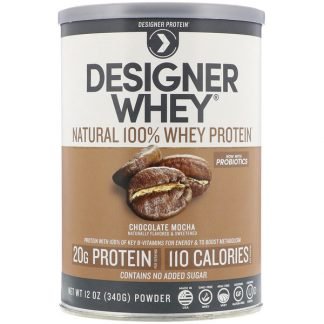 Designer Protein, デザイナーホエイ、天然100%ホエイプロテイン、チョコレートモカ、12 oz (340 g)