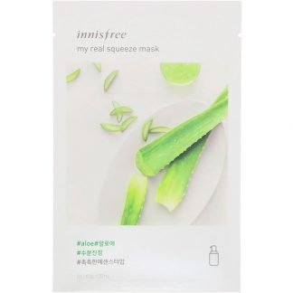 Innisfree, マイリアルスクイーズマスク、アロエ、1枚、0.67 fl oz (20 ml)