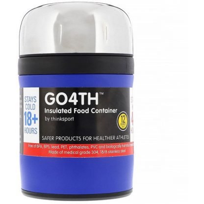 Think, シンクスポーツ、GO4TH（ゴーフォース）、断熱食品容器、ブルー、12 oz (350 ml)