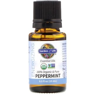 Garden of Life, Organic Essential Oil - Peppermint, Energizing, 0.5 fl oz (15mL) Liquid