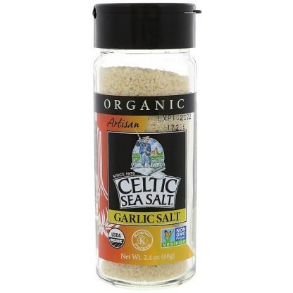 Celtic Sea Salt, Organic, Artisan, Garlic Salt, 2.4 oz (68 g)
