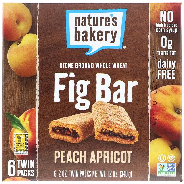 Nature's Bakery, イチジクバー、ピーチアプリコット、2本入り6パック、各2 oz