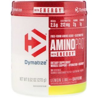 Dymatize Nutrition, アミノプロとエネルギー、レモンライムとカフェイン、9.52 oz (270 g)