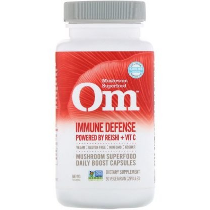 Organic Mushroom Nutrition, 免疫防御、霊芝 + ビタミンCで強化、697 mg、90ベジタリアンカプセル