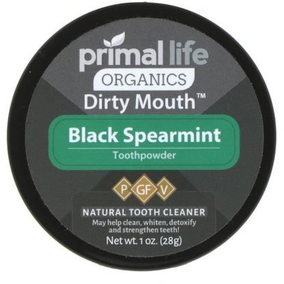 Primal Life Organics, ダーティマウス歯磨き粉、ブラックスペアミント、1 oz (28 g)