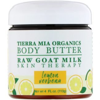 Tierra Mia Organics, ボディバター、未加工ヤギ乳、スキンセラピー、レモンバニラ、4 fl oz (113 g)
