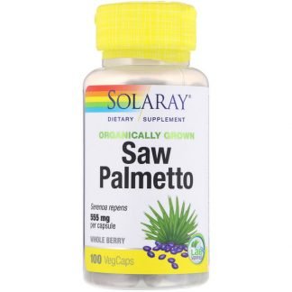 Solaray, 有機栽培ノコギリパルメット、555 mg、100ベジカプセル
