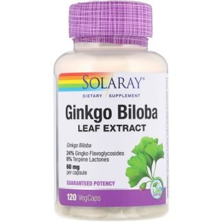 Solaray, イチョウリーフエキス、60 mg、120ベジカプセル
