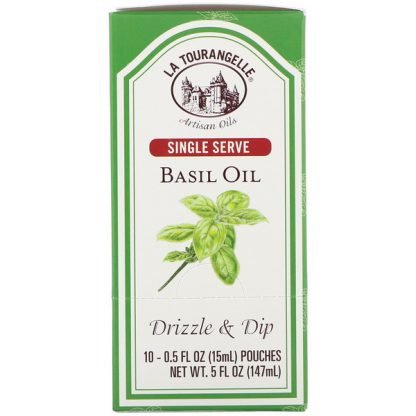 La Tourangelle, Drizzle & Dip, Basil Oil, 10 Pouches, 0.5 fl oz (15 ml) Each