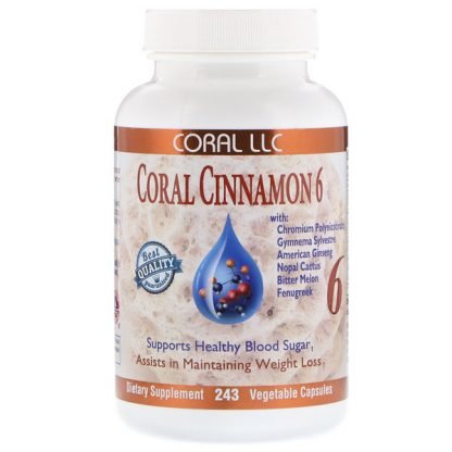 CORAL LLC, Coral Cinnamon 6, 243 Vegetable Capsules (Discontinued Item)