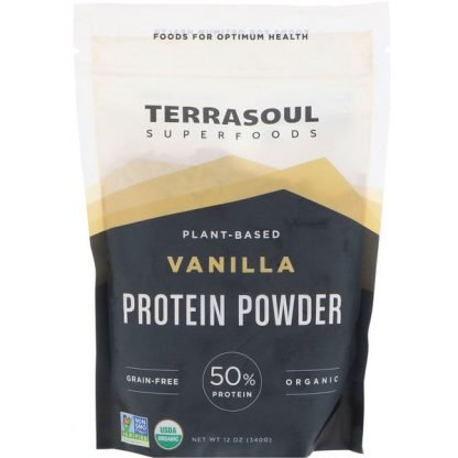 Terrasoul Superfoods, 植物由来プロテインパウダー、バニラ、12 oz (340 g)