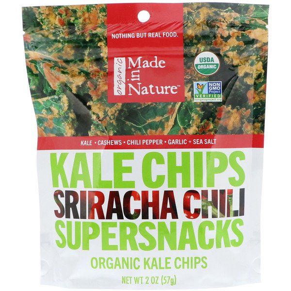 Made in Nature, オーガニック・ケールチップス、スリラチャチリ・スーパースナック、2オンス (57g) (Discontinued Item)