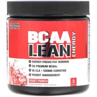 EVLution Nutrition, BCAAリーンエナジー、フルーツパンチ、1.97 oz (56 g)