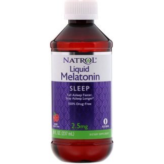 Natrol, リキッドメラトニン、睡眠、ベリーナチュラルフレーバー、2.5mg、237ml（8fl oz）