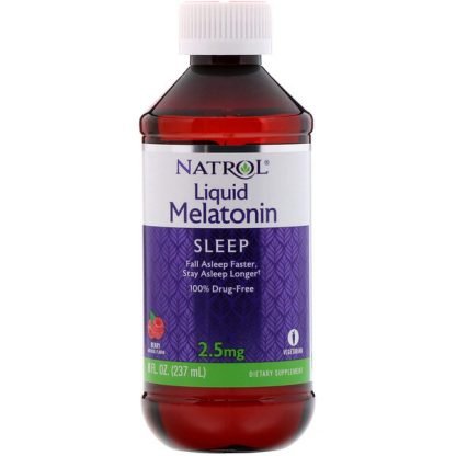 Natrol, リキッドメラトニン、睡眠、ベリーナチュラルフレーバー、2.5mg、237ml（8fl oz）