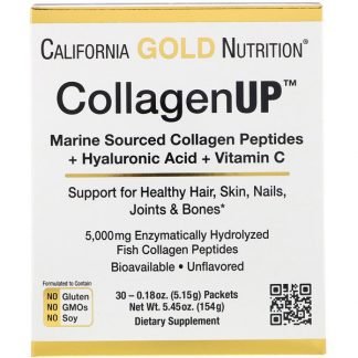 California Gold Nutrition, CollagenUp、無香料、30パケット、各0.18 oz (5.15 g)
