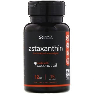 Sports Research, Astaxanthin Made With Coconut Oil, 12 mg, 15 Softgels