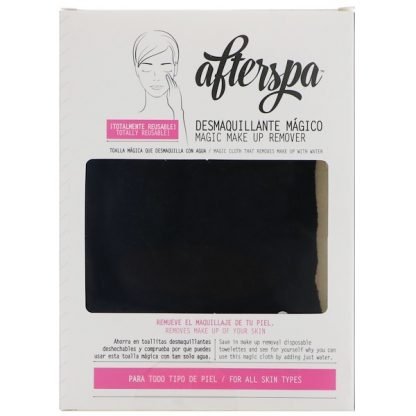 AfterSpa, マジックメイクアップリムーバー再利用可能クロス、ブラック、1枚