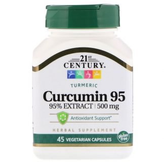 21st Century, クルクミン95、500 mg、植物性カプセル45錠