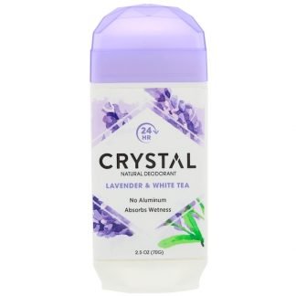 Crystal Body Deodorant, ナチュラルデオドラント、ラベンダー & ホワイトティー、2.5オンス (70 g)