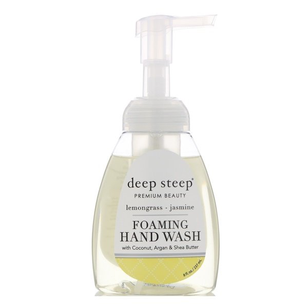 Deep Steep, フォーミングハンドウォッシュ、レモングラス - ジャスミン、8液量オンス (237 ml)