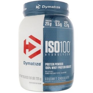 Dymatize Nutrition, ISO 100加水分解、100％ホエータンパク質単離物、グルメチョコレート、25.6 oz (725 g)