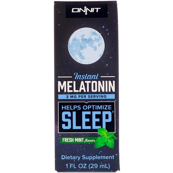 Onnit, Instant Melatonin, Fresh Mint Flavor, 3 mg , 1 fl oz (29 ml)