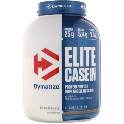 Dymatize Nutrition, エリートカゼイン、クッキー＆クリーム、1.8kg（4 lbs）