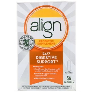 Align Probiotics, 24/7消化サポート、プロバイオティックサプリ、カプセル56粒