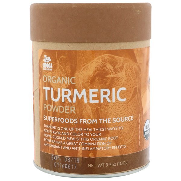 OMG! Organic Meets Good, オーガニック、ターメリックパウダー、3.5 oz (100 g)