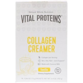 Vital Proteins, コラーゲンクリーマー、バニラ、14包、各0.46 oz (13 g)