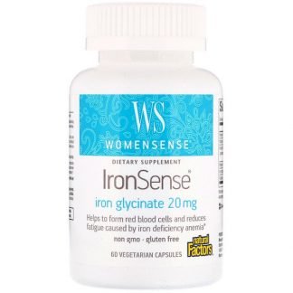 Natural Factors, ウーマンセンス、アイアンセンス、鉄グリシネート、20 mg、植物性カプセル60粒
