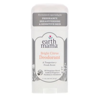 Earth Mama, デオドラント、ブライト シトラス、3 oz (85 g)
