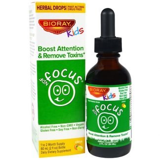 Bioray, NDFフォーカス、集中力向上・毒素を除去、子供、シトラス風味、2 液体オンス（60ml）