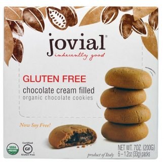Jovial, オーガニック・チョコレートクッキー、チョコレートクリーム入り、グルテンフリー、1.2オンス（33g）6パック