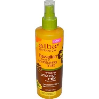 Alba Botanica, ハワイアン・リーブ・イン・コンディショニング・ミスト、ドリンク・イット・アップ・ココナッツミルク、8 液量オンス (237 ml)