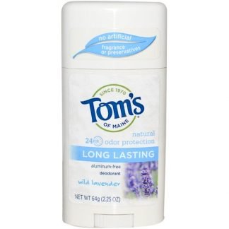 Tom's of Maine, アルミニウムフリーデオドラント, 長時間持続, 野生のラベンダー, 2.25オンス (64 g)