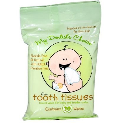 Tooth Tissues, 歯医者さんオススメ、赤ちゃん、幼児用スマイル歯みがきティッシュ、30 枚