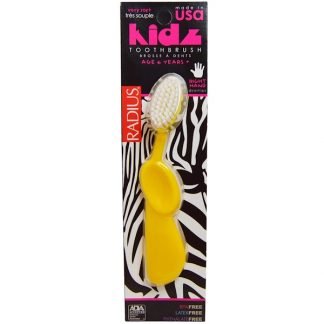 RADIUS, Kidz 歯ブラシ, とても柔らかい, 6歳以上. 右利き用, 黄色, 1本