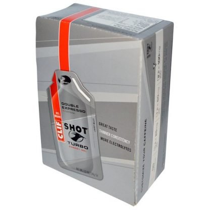 Clif Bar, ショット® ターボ・エネルギージェル, ダブルエスプレッソ + カフェイン, 24 パケット, 各 1.2 オンス (34 g)