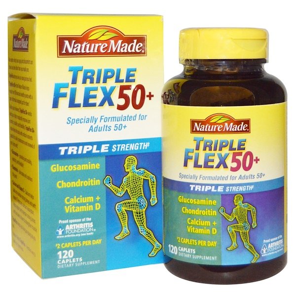 Nature Made, Triple Flex 50+、トリプル・ストレングス、カプレット 120 錠