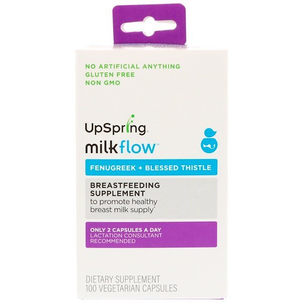 UpSpring, ミルクフロー、フェヌグリーク + オオアザミ、100ベジタリアンカプセル (Discontinued Item)