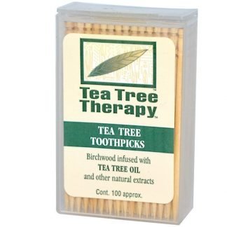 Tea Tree Therapy, ティーツリー治療用つまようじ、ミント、約100本