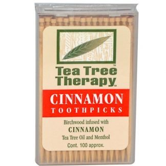 Tea Tree Therapy, シナモン トゥースピックス(楊枝), およそ100