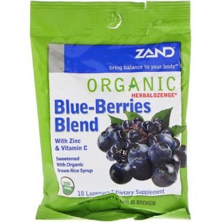 Zand, オーガニックハーブ薬用キャンディー、ブルーベリーブレンド、18粒入り