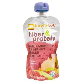Happy Family Organics, Happytot、オーガニック・スーパーフード、食物繊維 & タンパク質、ナシ、ラズベリー、バターナッツスクアッシュ、ニンジン、 4 オンス (113 g)