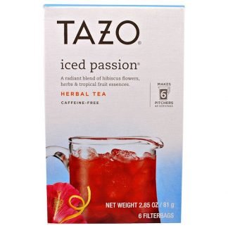 Tazo Teas, タゾ、アイスパッション・ハーブティー、フィルターバッグ6個、2.85オンス（81g）